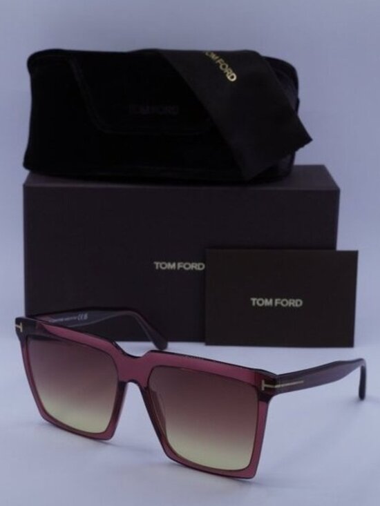 Tom Ford FT0764 69T Sabrina Square Sunglasses - Bordeaux